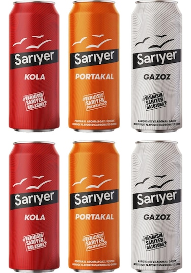 Sarıyer Kola Portakal Gazoz Kutu 6 x 330 ML
