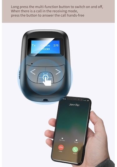 Sones T-14 Bluetooth 5.0 2'si 1 Arada Lcd Dijital Ekran Bluetooth Adaptörü Alıcı Verici Siyah