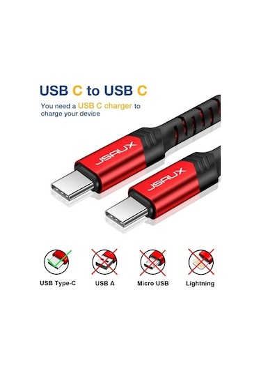 Jsaux Premium Type-c To Type-c 60w Cc0018 2m Hızlı Şarj