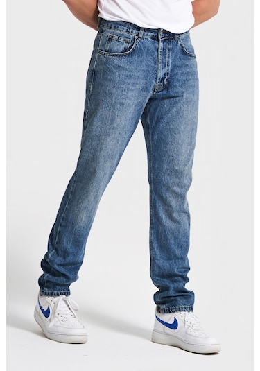 Itsbasic Erkek Kot Rengi Straight Fit %100 Koton Denim Kırmızı
