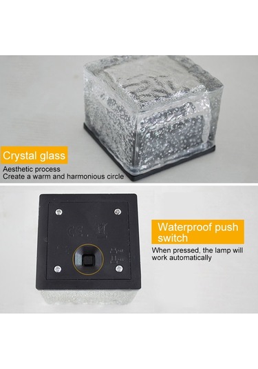 Sones Ip68 Su Geçirmez Güneş Enerjili Temperli Cam Dış Mekan Led Gömülü Işık Bahçe Dekorasyon Lambası 0.2w Güneş Paneli Mavi Işık