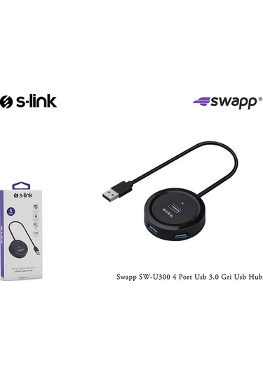 S Link Swapp Sw U300 4 Port Usb 3.0 Gri Usb Hub