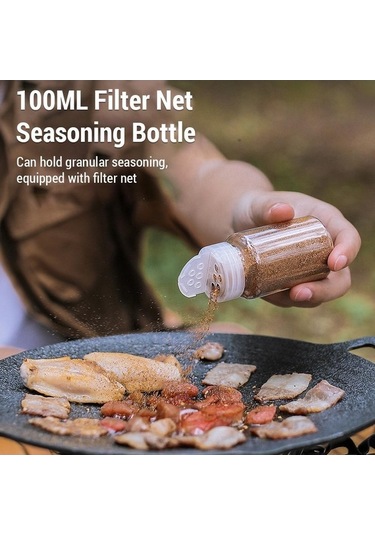 Novahub Yeşil Seyahat Baharat Seti: Çalkalayıcı Dispenseri, Kaplı Saklama Çantası Yeşil