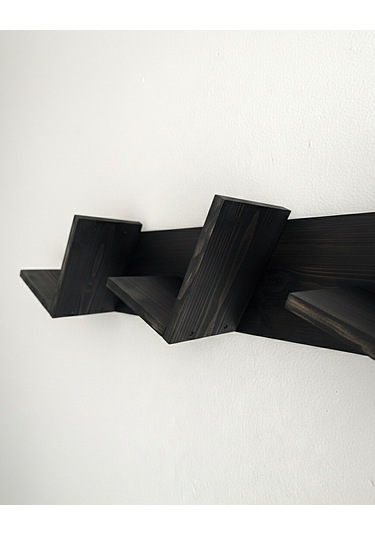 Doğal Ahşap Kitaplık, Dekoratif Tasarım Ahşap Vintage Kitaplık Siyah