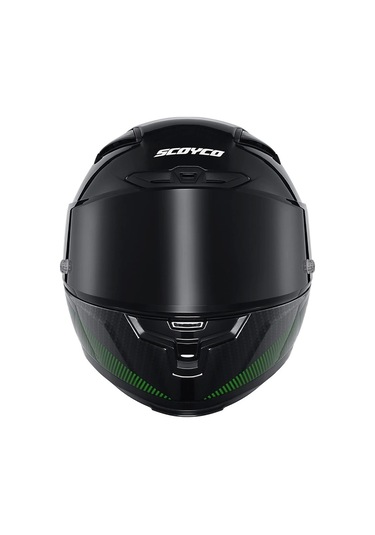 Balaklava + Scoyco FF-871 Ghost Güneş Vizörlü Kapalı Kask Siyah - Yeşil