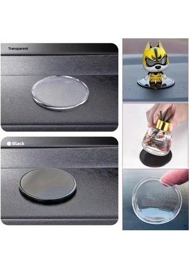 Cloudstore 3 Adet Siyah 3.15 İnç Araç Telefon Matı, Kaymaz Koku Matı, Yıkanabilir Ofis Masaüstü Sabitleyici