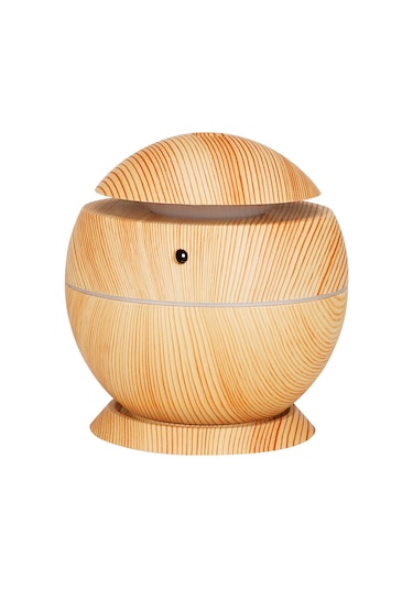 Springsun 130ml Usb Nemlendirici Aromaterapi Makinesi 7 Renkli Led Işıklı Ev Odası Ofis Kullanıma Uygun Açık Ahşap Desenli Tabanlı