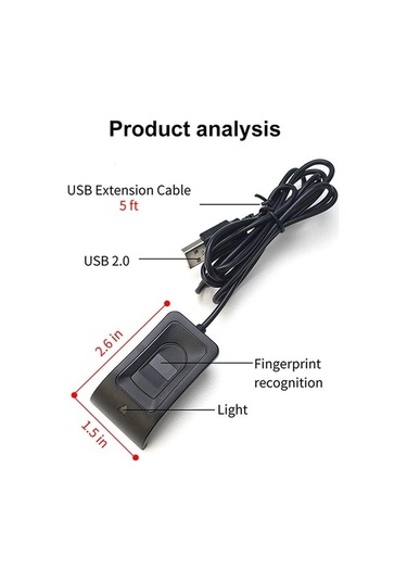 Createtech Usb Parmak İzi Okuyucu, Masaüstü Biyometrik Güvenlik