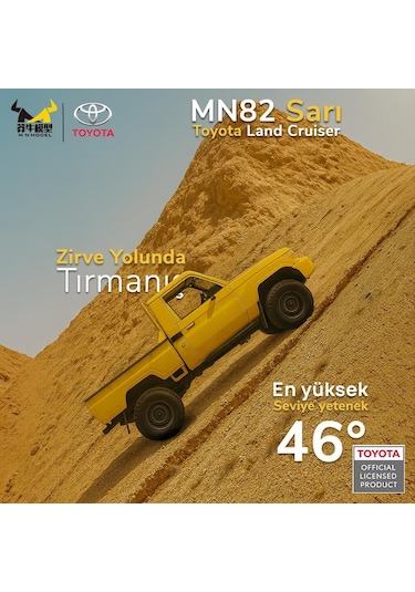 Mn Model Mn82 1/12 Toyota Land Cruiser Lc79 4wd Rc Model Crawler Offroad Uzaktan Kumandalı Araba Truck Rtr Lisanslı Sarı+dahili Işık Seti
