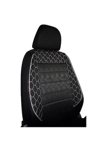 Gof Plus Serisi Universal Oto Koltuk Kılıfı Siyah-Beyaz Dikişli