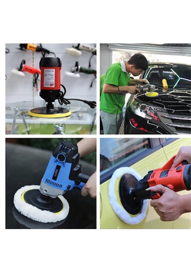 Polisaj Süngeri Seti 4lü Matkap Uyumlu Pasta Cila Yünü Kuzu Postu