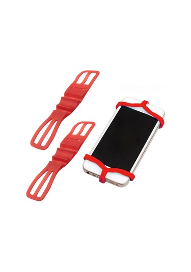 Suntek 2 Adet Silikon Bisiklet Telefonu Montaj Sürme Kırmızı
