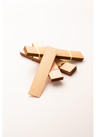 Ahşap Mum Fitili - 30 Adet 20mm X 100mm X 0,5mm Kahverengi