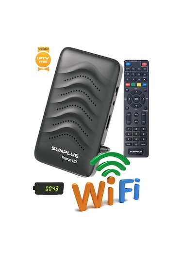 Sunplus Falcon Çanaklı-çanaksız Wi-fi Dahil Full Hd Sınırsız Sinema Paketli Uydu Alıcısı