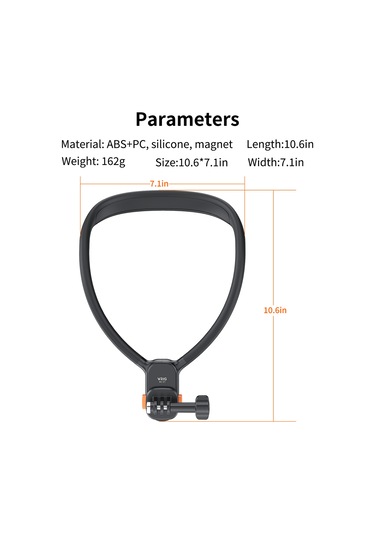Vrig Spor Kamera Manyetik Hızlı Bırakma Boyun Tutucu Siyah