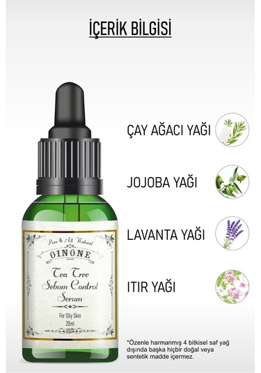 Oinone Sivilce ve Siyah Nokta Karşıtı Çay Ağacı Temizleme Serumu 20 ML