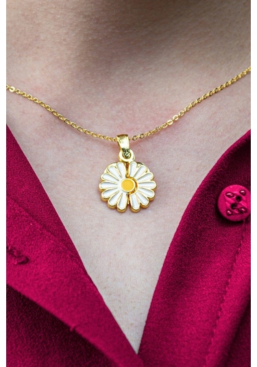 Kişiye Özel Isimli Açılan Papatya Kolye Bbk37 Gümüş