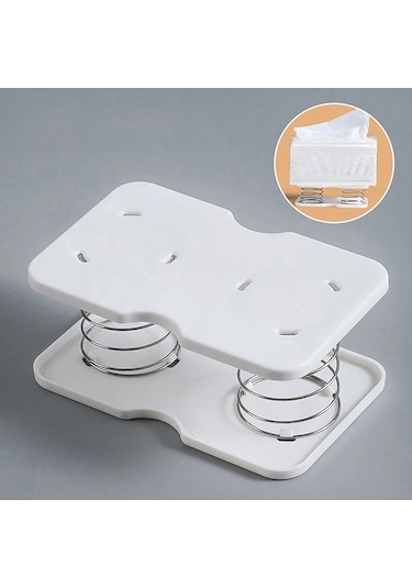 Beyaz-yaratıcı Yay Tutucu Doku Kutusu Otomatik Kaldırma Yaylı Doku Kutusu Doku Yay Braketi Araba Doku Kutusu Yay Tutucu