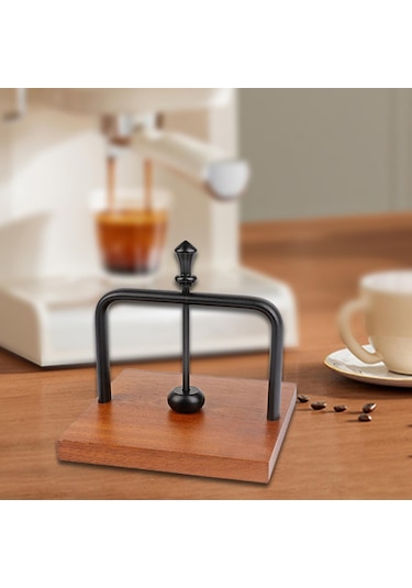 Homyl Tezgah Peçetelik Masa Üstü Mendillik Ahşap Taban Dekoru Siyah