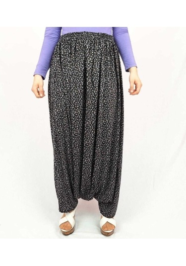 Özözkanlar Çiçekli Yöresel Menekşe Aşağıdan Ağlı Kadın Şalvar Çok Renkli