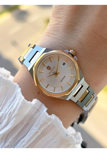 Raymond 2 Yıl Garantili Çelik Kasa Ve Kordon Kararma Renk Atma Yapmaz 5 Atm Kadın Kol Saati 611189.2 Gümüş - Sarı