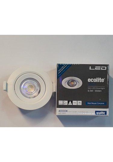 Ecolite 3'Lü Paket 6.5W 4000K Led Gömme Spot Ilık Beyaz Işık Beyaz