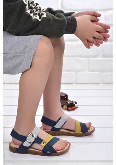 Kiko Şb 2517-26 Orto Pedik Erkek Çocuk Sandalet Terlik Lacivert - (414664047) Lacivert
