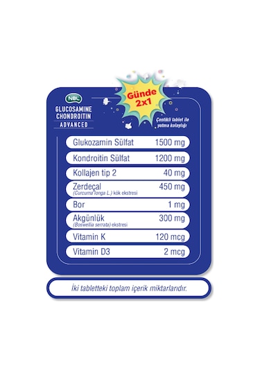 Nbl Glukozamin Kondroitin Advanced 60 Tablet