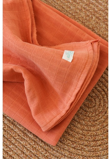 Organik Pamuk Çift Katlı Müslin Örtü Tarçın 75x85 CM Tarçın