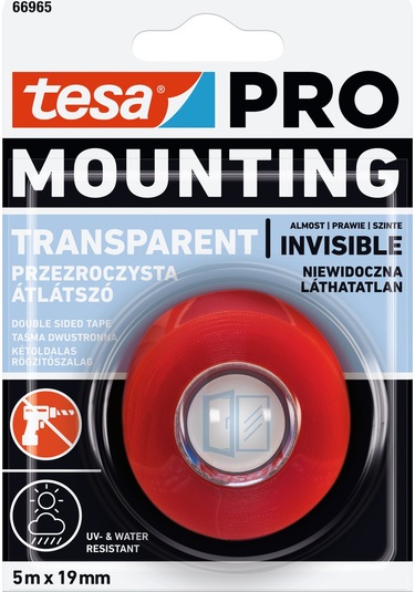 Tesa Çift Taraflı Bant, 66965 Şeffaf Filmik, 5m X 19mm