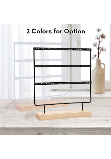 Küpe Organizatör Tutucu 3-katmanlı 72 Delik Küpe Tutucu Beyaz Beyaz