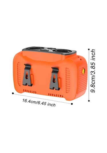 Motion003 Turuncu Taşınabilir 3ü 1 Arada Fan Power Bank 5 Hız Ayarlı Giyilebilir Usb Şarj Edilebilir Mini Boyutlu Uyarı Işıklı