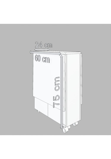 Dekorfim DF01110B Pratik Portatif Katlanır Masa Mutfak ve Yemek Masası