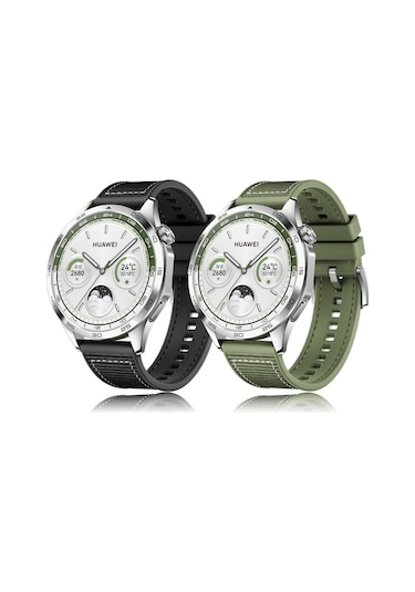 Sones Huawei Watch 4 Pro İçin Naylon Silikon Deri Watch Band