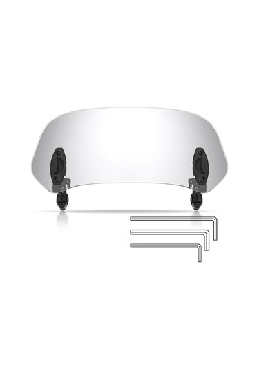 Evrensel Ayarlanabilir Motosiklet Rüzgarlık Uzatma Parçası - Pc Lensli, Gürültü Azaltıcı, Kolay Montaj, 28.5x11cm