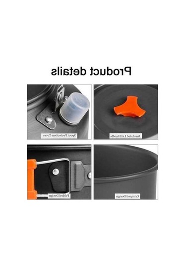 Ulzyvf Taşınabilir Skycıty Seyahat Kamp Tencere Tavası - Rf Turuncu Turuncu