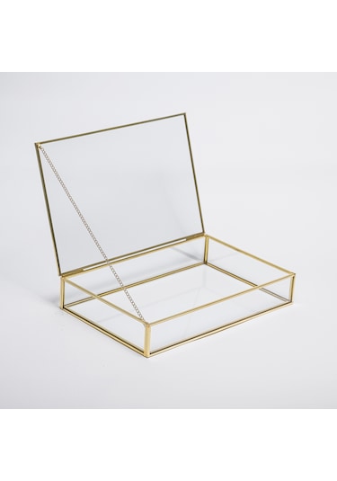 Cam Kutu Pirinç & Gold 40x30x5cm