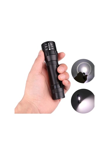 Wuben Wb-017 Zoomlu Şarjlı Cob Led Güçlü El Feneri Açık Gri