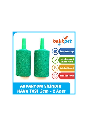 Silindir Akvaryum Hava Taşı 3cm - 2 Adet