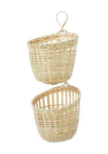 2'li Set Bambu Sepet Asılabilir Düzenleyici MeridyenDukkan 20x57x