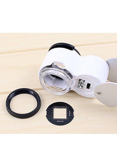 45X 22Mm Katlanır Ölçekli Optik Lens 2 Beyaz Led 1 Uv Led Işıklı