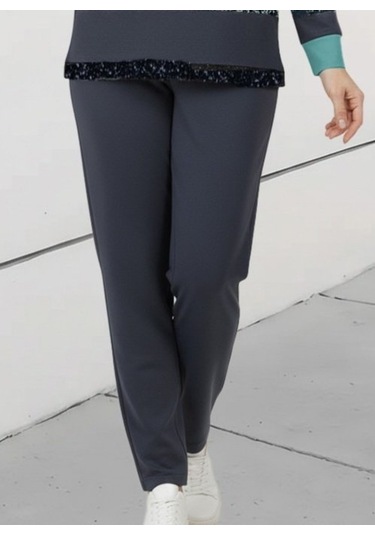 Evyora Kadın Uzun Kollu Bisiklet Yaka Çizgili Desen Iki Iplik Bluz Ve Pantolon Ikili Takım Yeşil