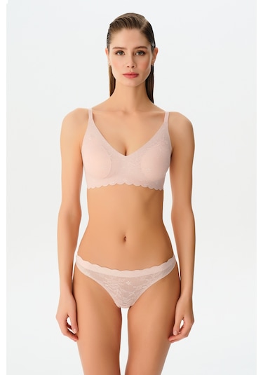 Suwen Invisible Soft Dantelli Sütyen Sw5986170 Pudra Pembesi