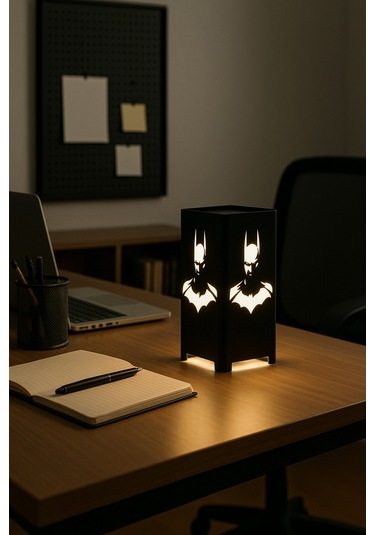 Süper Kahraman Batman Temalı Gece Lambası Figürlü Dekoratif Led Masa Lambası Batman