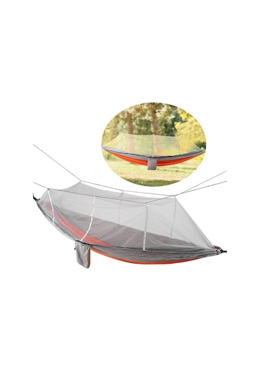 Hamak 7410 Fileli Ve Cibinlikli Pro 190x70cm Turuncu-gri