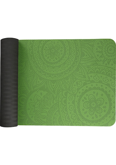 Ranyeek Tpe Materyal Yoga Minderi 183x61x0.6cm, Antrenman İçin Anti-kayma, Su Geçirmez, Temizlenmesi Kolay + Ağ Çantası Koyu Yeşil + Siyah Koyu Yeşil - Siyah