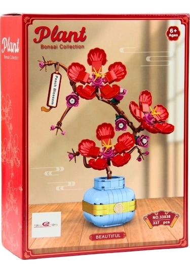 Bricks Dekoratif Sakura Şeftali Çiçeği Modeli Yapım Seti 337 Parça