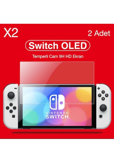 Nintendo Switch Oled Temperli Cam Ekran Koruyucu 2 Adet 9H