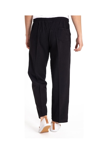 Ham Bez Lastikli Yüksek Bel Rahat Kalıp Natural Pamuk Erkek Eşofman Alt 2188 Siyah