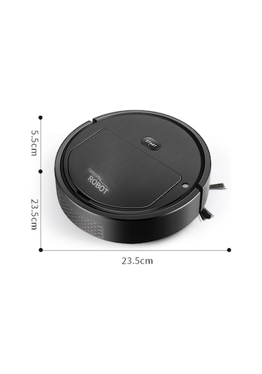 Suntek 4'ü 1 Arada Robot Süpürge Usb Şarjı Ev Evcil Siyah